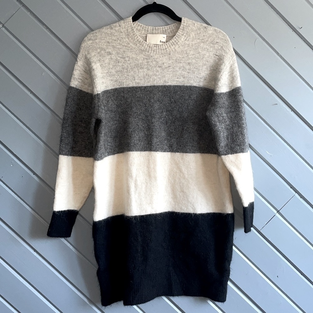 Wilfred Free Cipriana neutral colorblock alpaca wool blend sweater dress - Picture 14 of 14